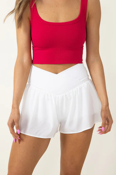 Simply Southern Classic Cross Over Shorts in White