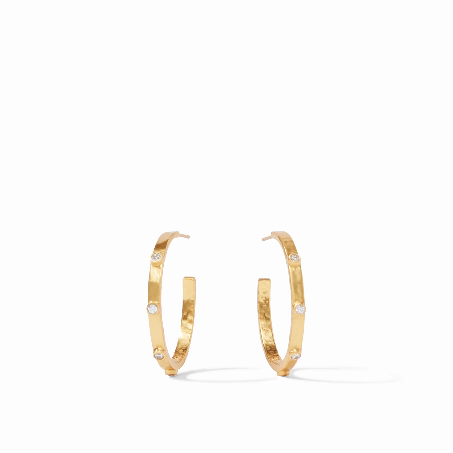 Julie Vos Crescent Stone Hoop Cubic Zirconia Medium