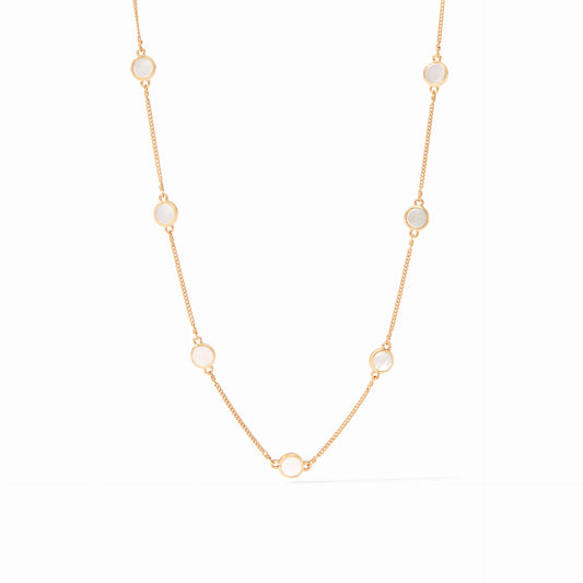 Julie Vos Valencia Delicate Station Necklace Mother Of Pearl