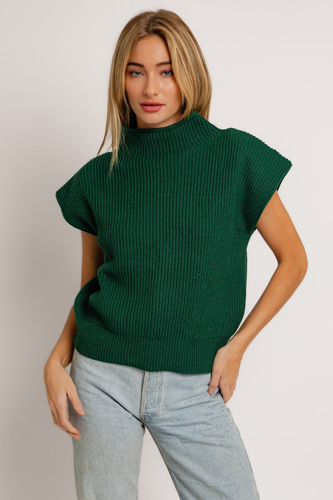 Hunter deals Green Mock Neck Sweater