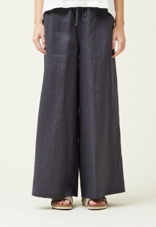 Biscayne Drawstring Linen Pants Carbon