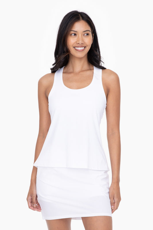 Racer Back Active Tank Top in White