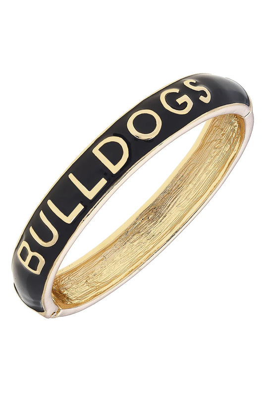 Georgia Bulldogs Sculpted Enamel Hinge Bangle in Black