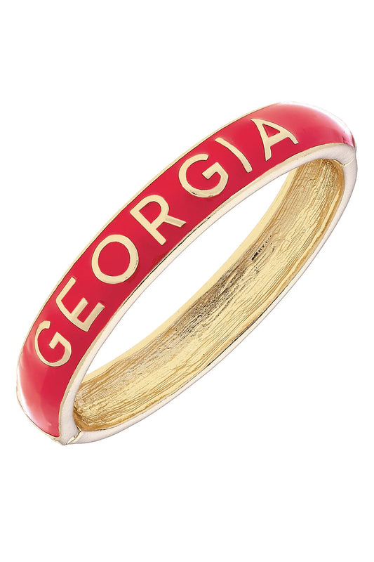 Georgia Bulldogs Sculpted Enamel Hinge Bangle in Red