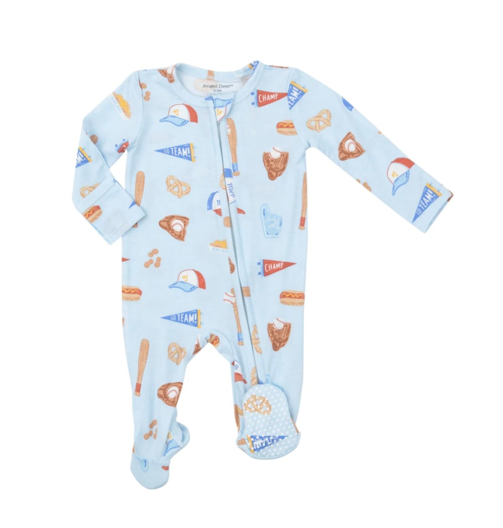 Angel Dear Baseball 2 Way Zipper Footie