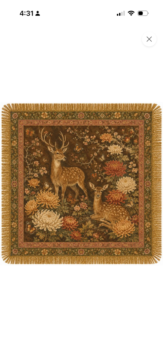 Fringe Scarf Spotted Deer