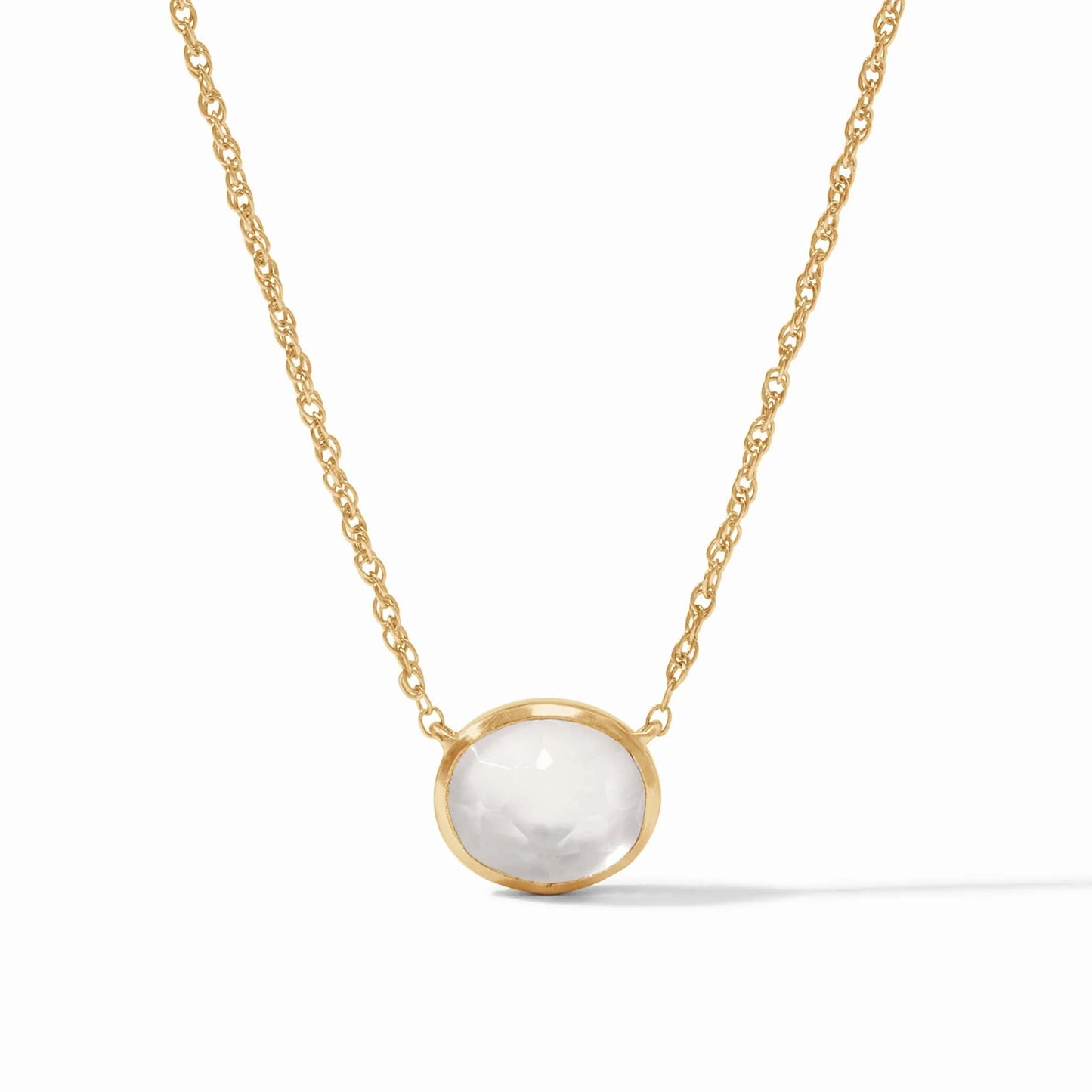 Julie Vos Nassau Solitaire Necklace In Iridescent Clear Crystal