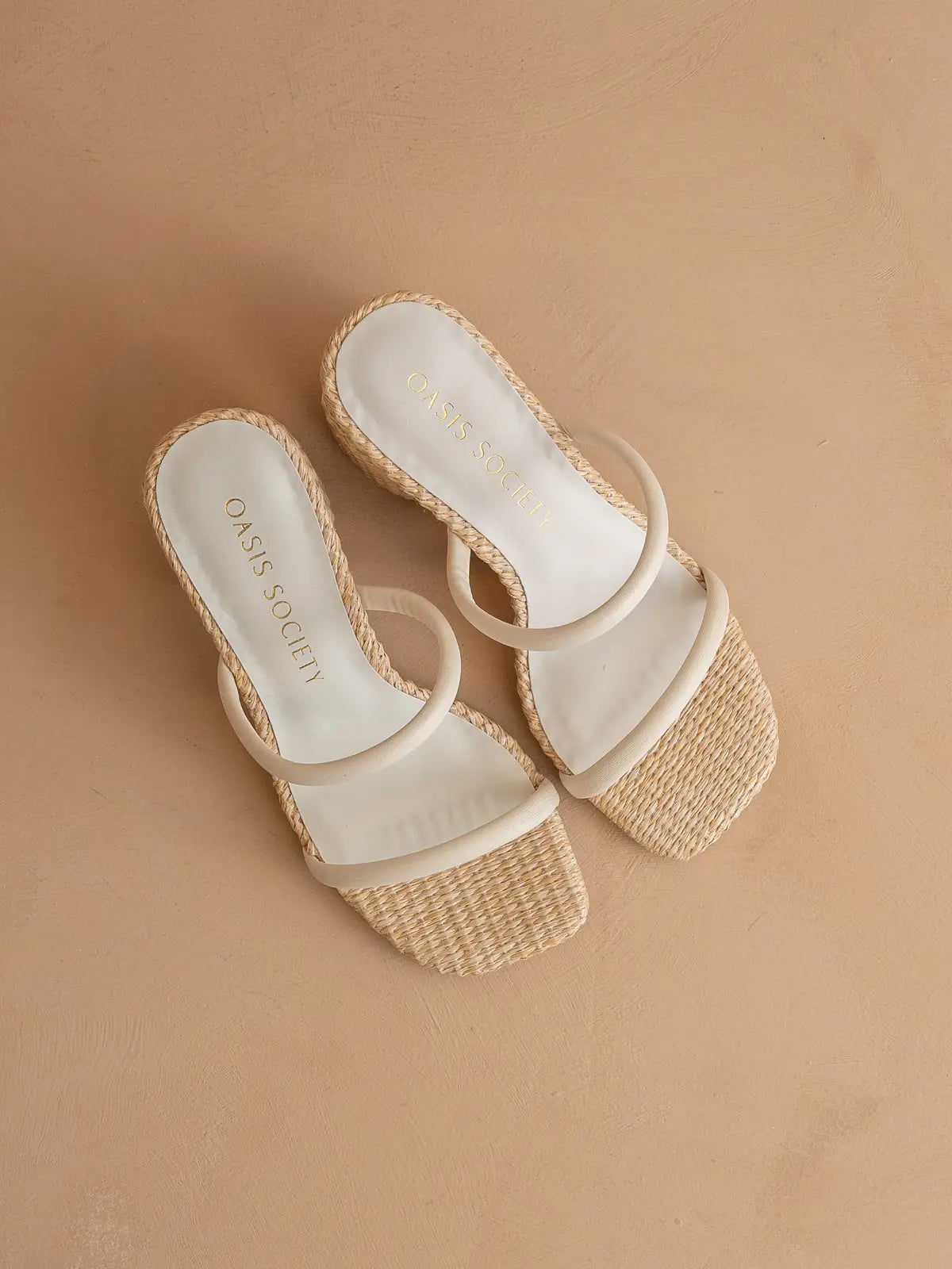 The Margaret Beige | Rattan Heel
