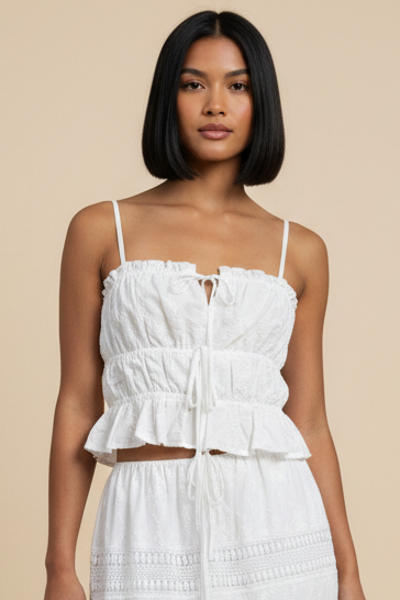 Embroidered Lace Crop Top