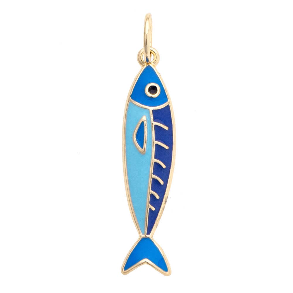 Sardine Fish Charm in Blue