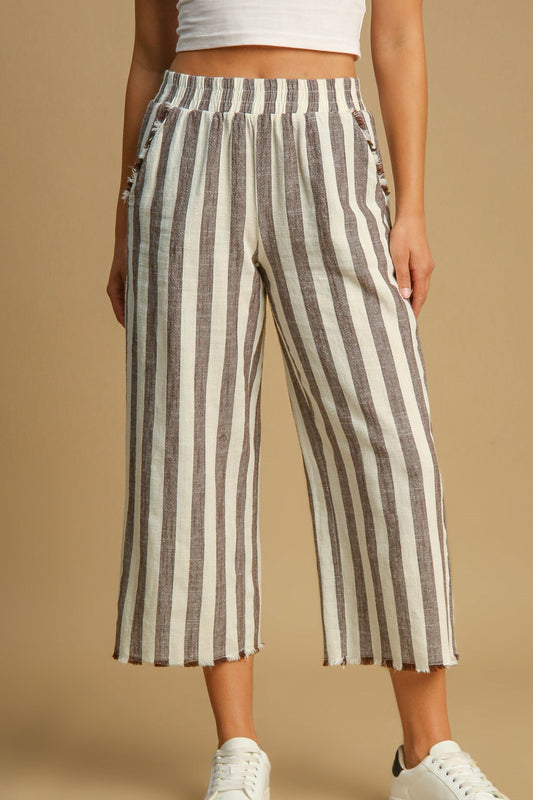 Chocolate Stripe Wide Leg Pants
