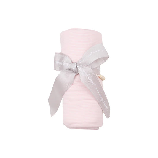 Angel Dear Light Pink Stripe Swaddle Blanket