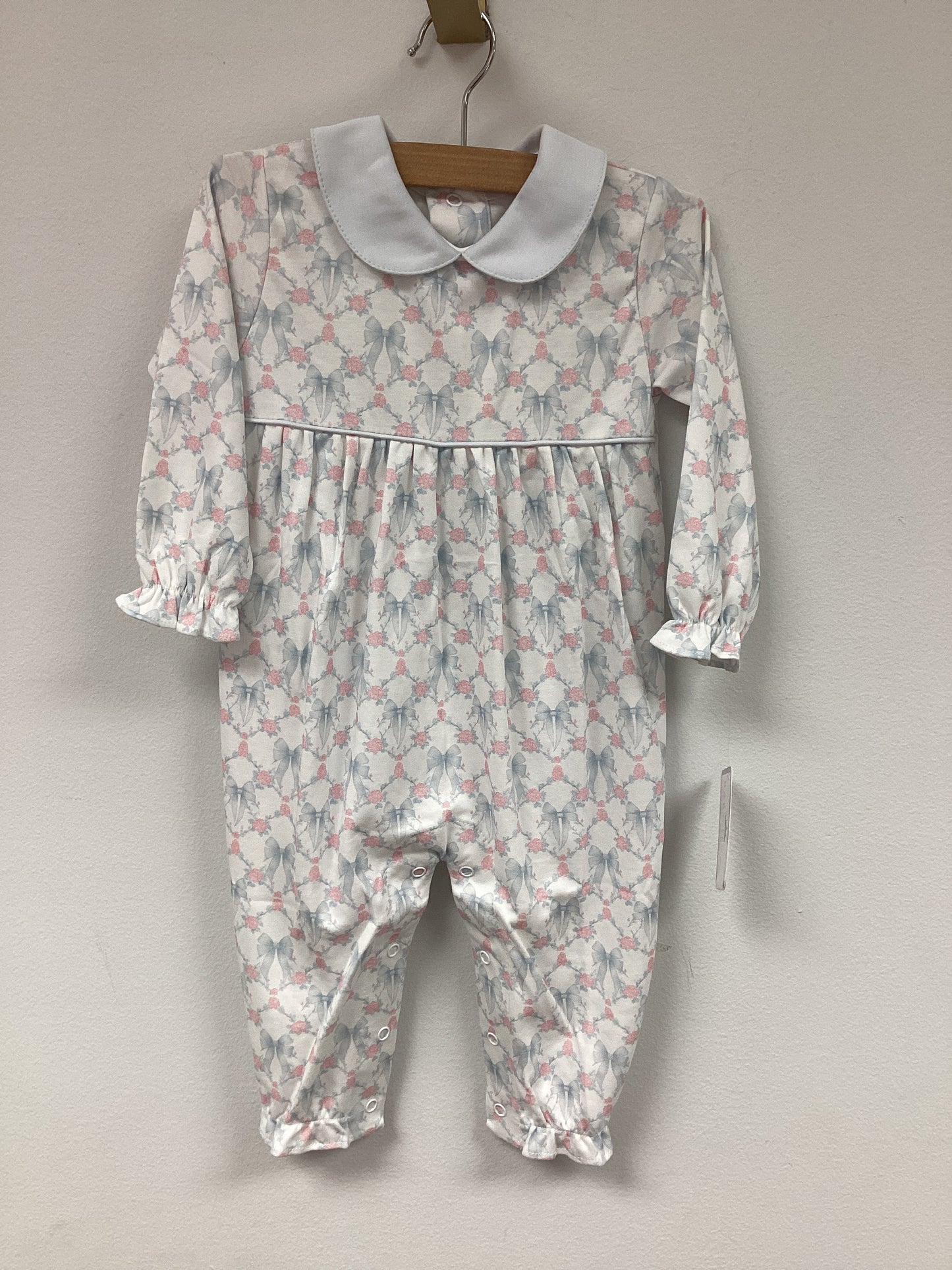 Blue Coquettes Pima Scallop Collar Romper