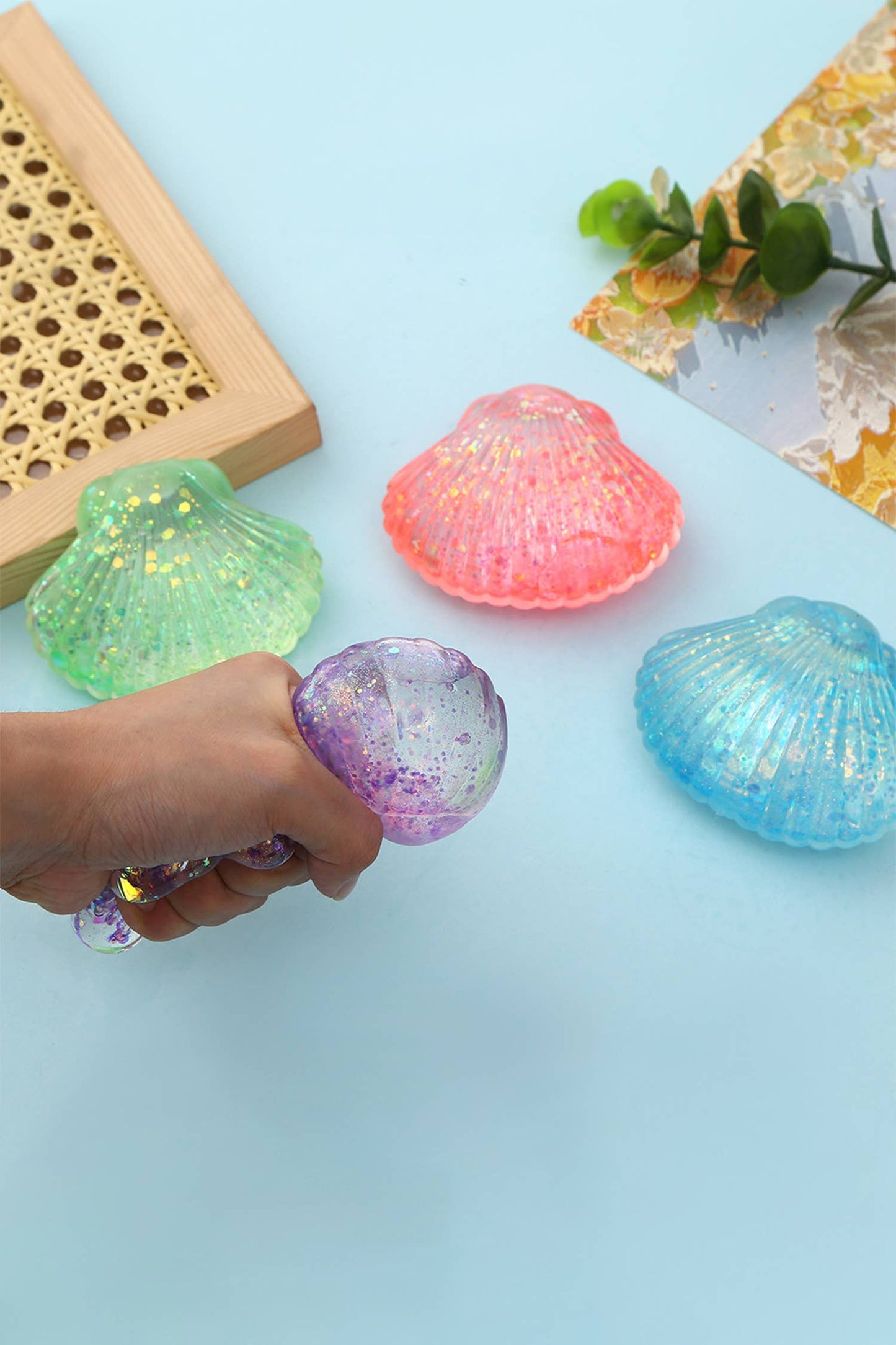 Seashell Shaped Glitter Squishy Toy