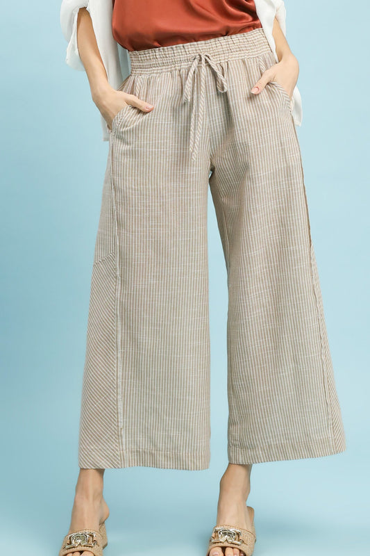 Beach Life Wide Leg Pants In Oatmeal