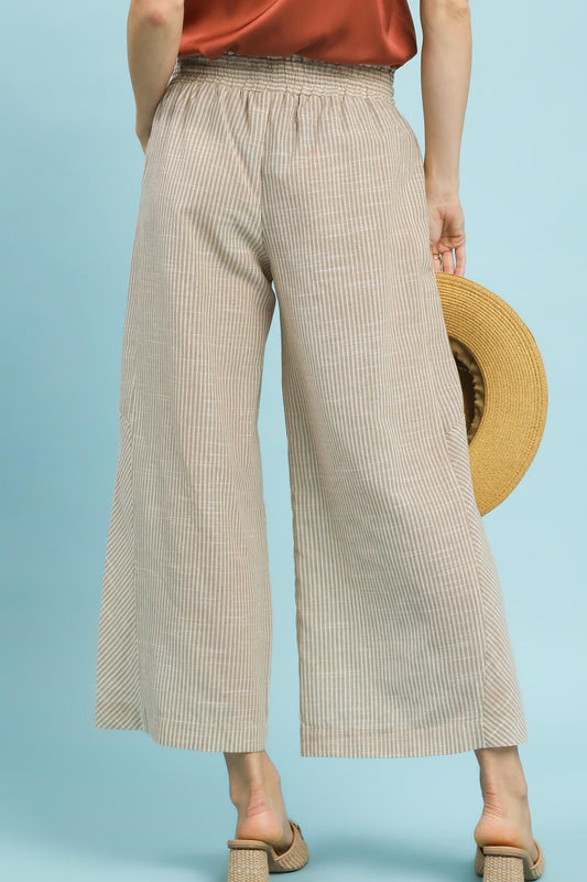 Beach Life Wide Leg Pants In Oatmeal