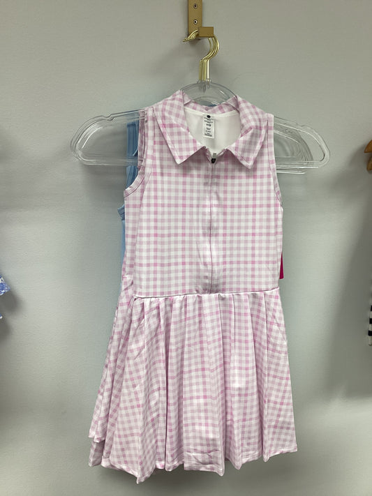 Girls Pink Gingham Athletic Dress