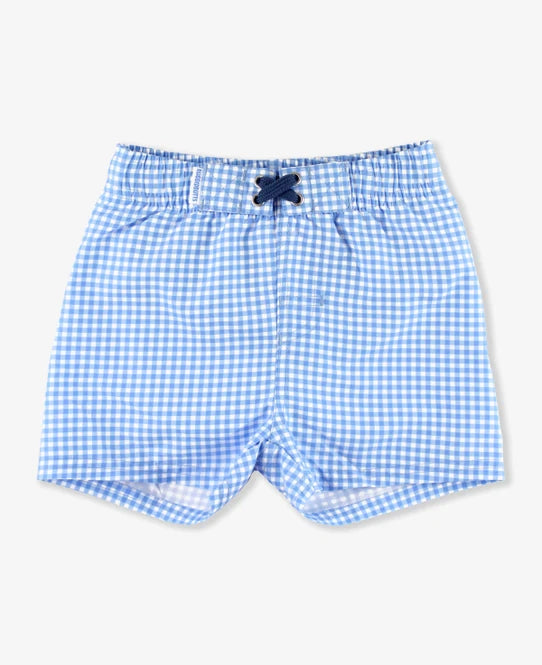Ruggedbutts Cornflower Blue Gingham Swim Trunks