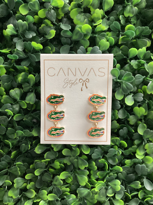 Florida Gators Triple Drop Earrings