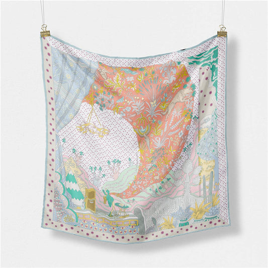 Silk Feel Square Scarf for Travel & Styling_CWASC0651