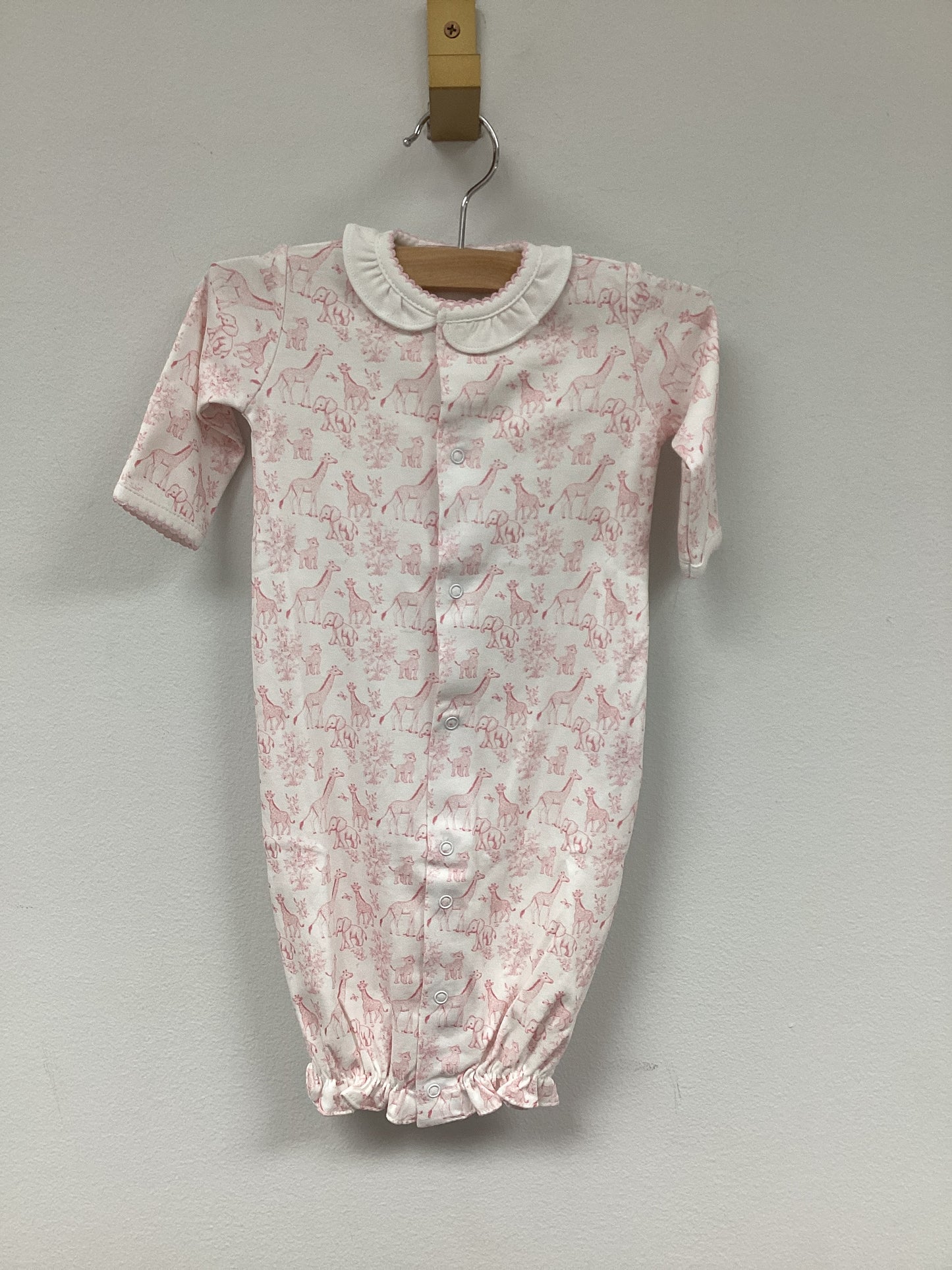 Pink Baby Safari Pima Converter Gown