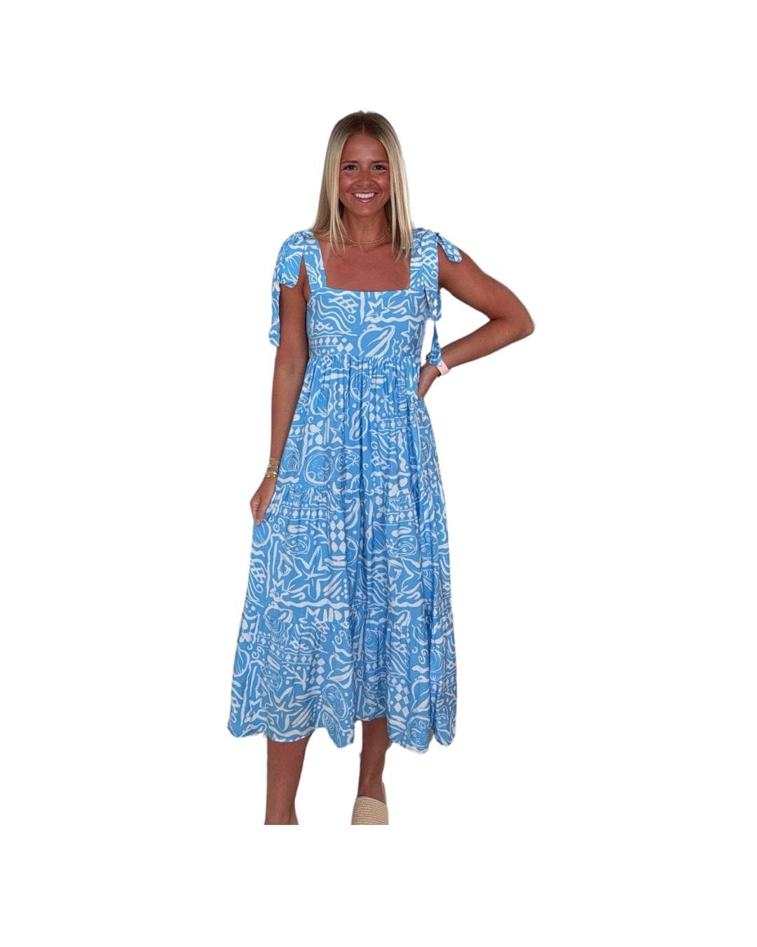 Seaside Tie Strap Midi Dress