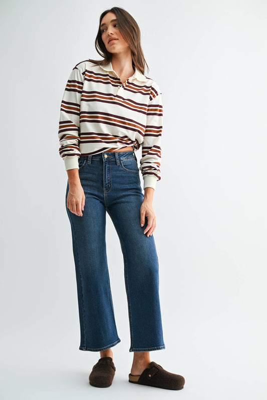 Allie Slim Wide Leg Denim in Dark