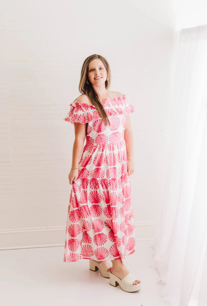Shell Island Off Shoulder Maxi Dress