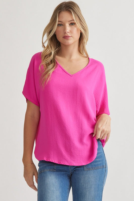 Amy Top in Hot Pink