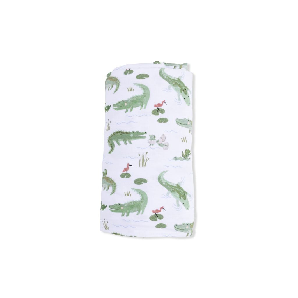 Angel Dear Crayon Alligators Swaddle Blanket