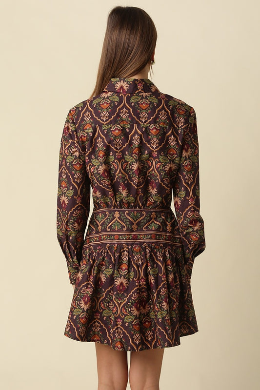 Autumn Heirloom Long Sleeve Mini Dress
