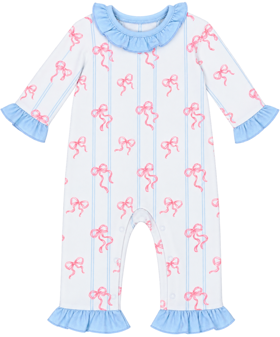 Cypress Row Bowtiful Girls Riley Romper With Ruffles