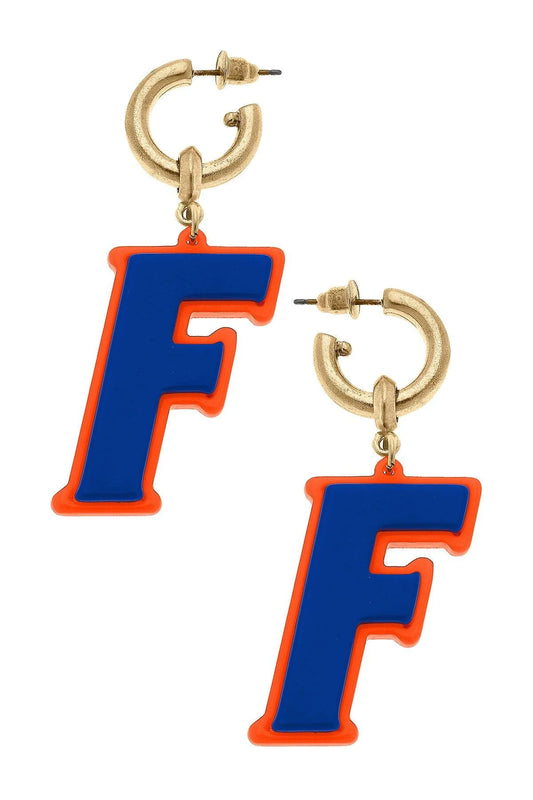 Florida Gators Resin Drop Hoop Earrings
