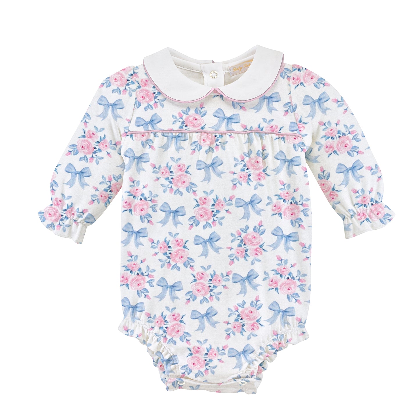 Baby Chic Blue Floral Bows Bubble