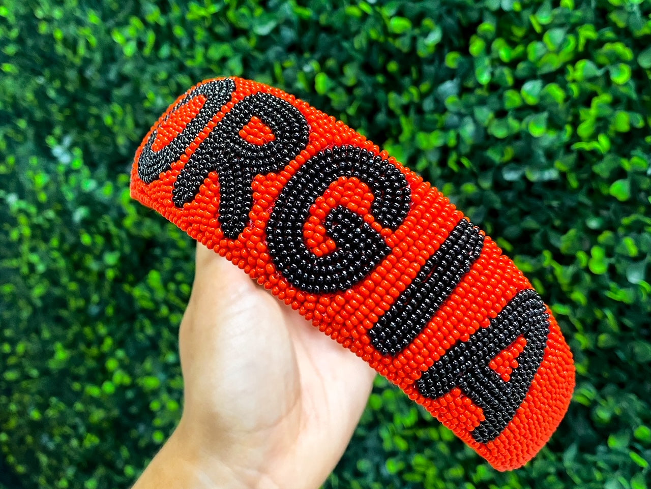 Beaded Georgia Headband in Red