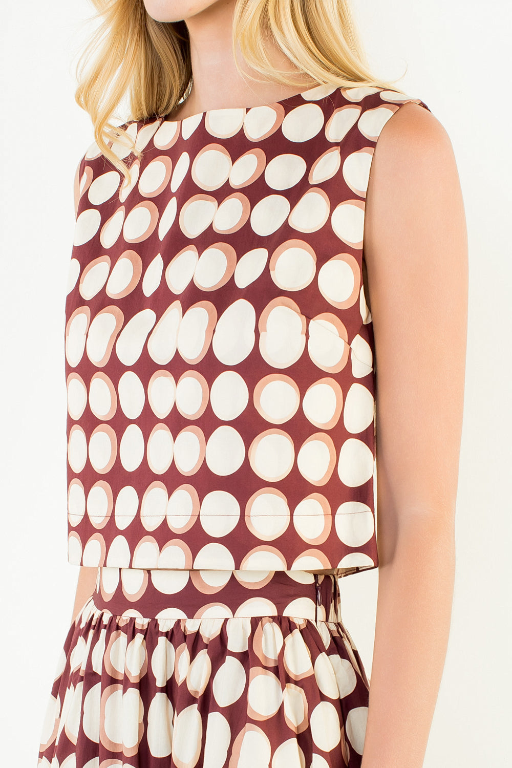 Brown Geometric Tank Top