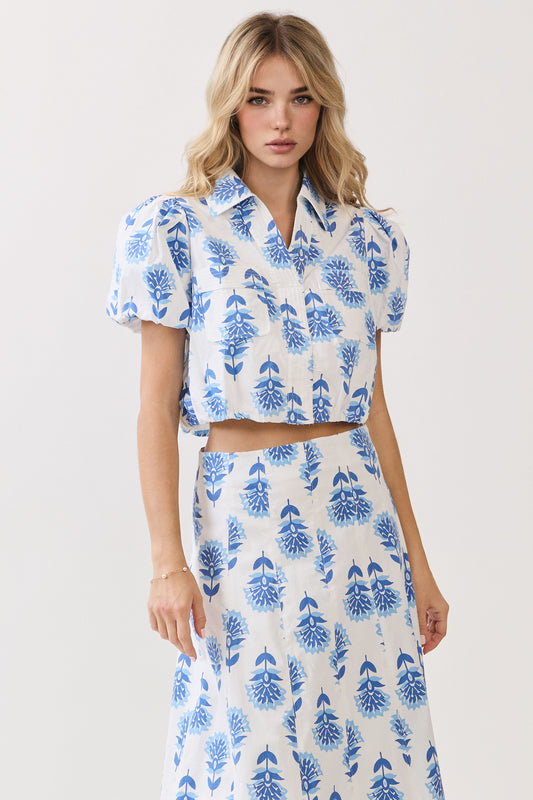 Floral Bloom Puff Sleeve Top