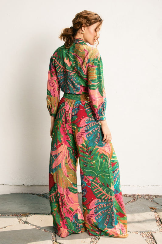 Calypso Coral Wide Leg Pants