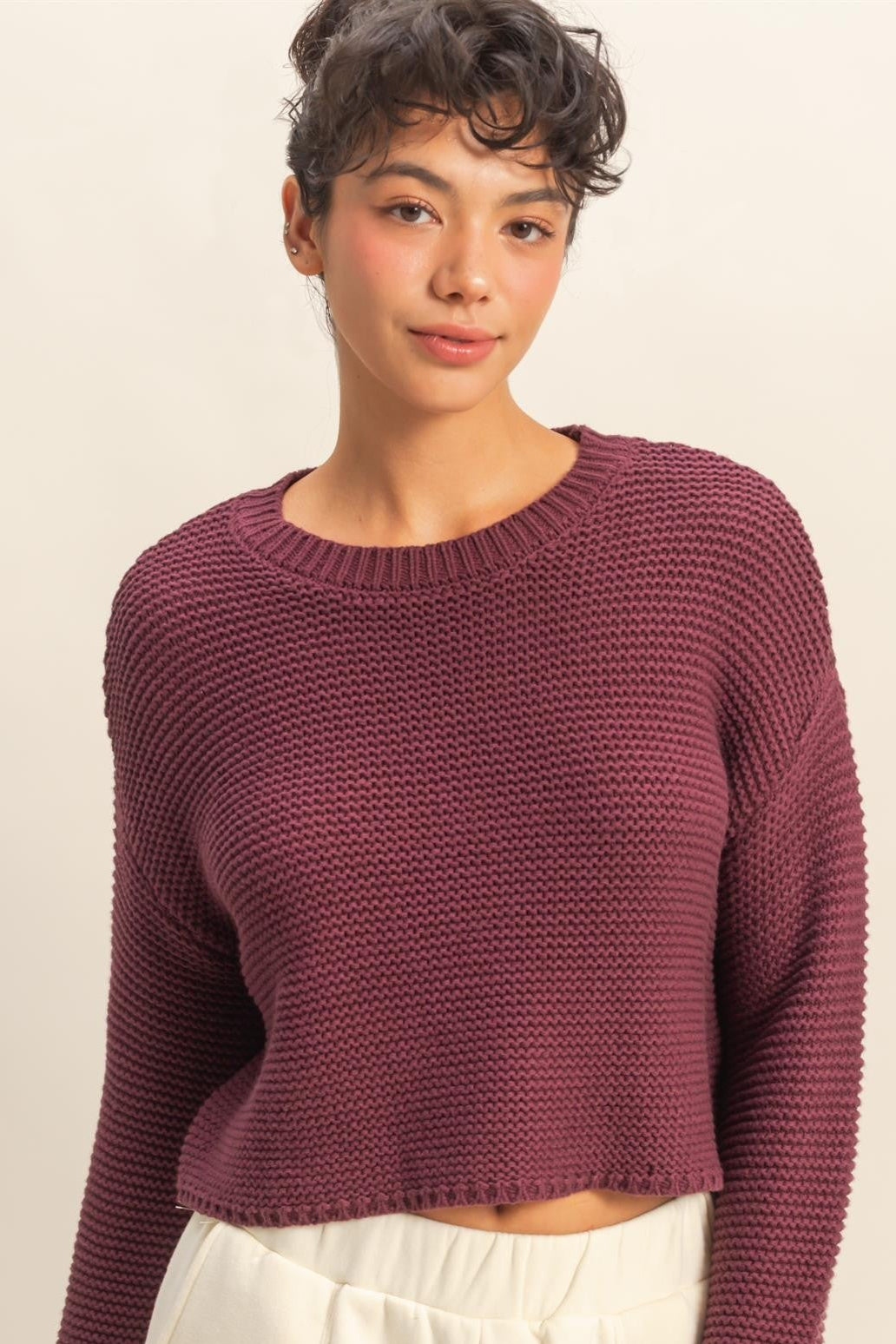 Cooler Weather Sweater In Dark Cherry