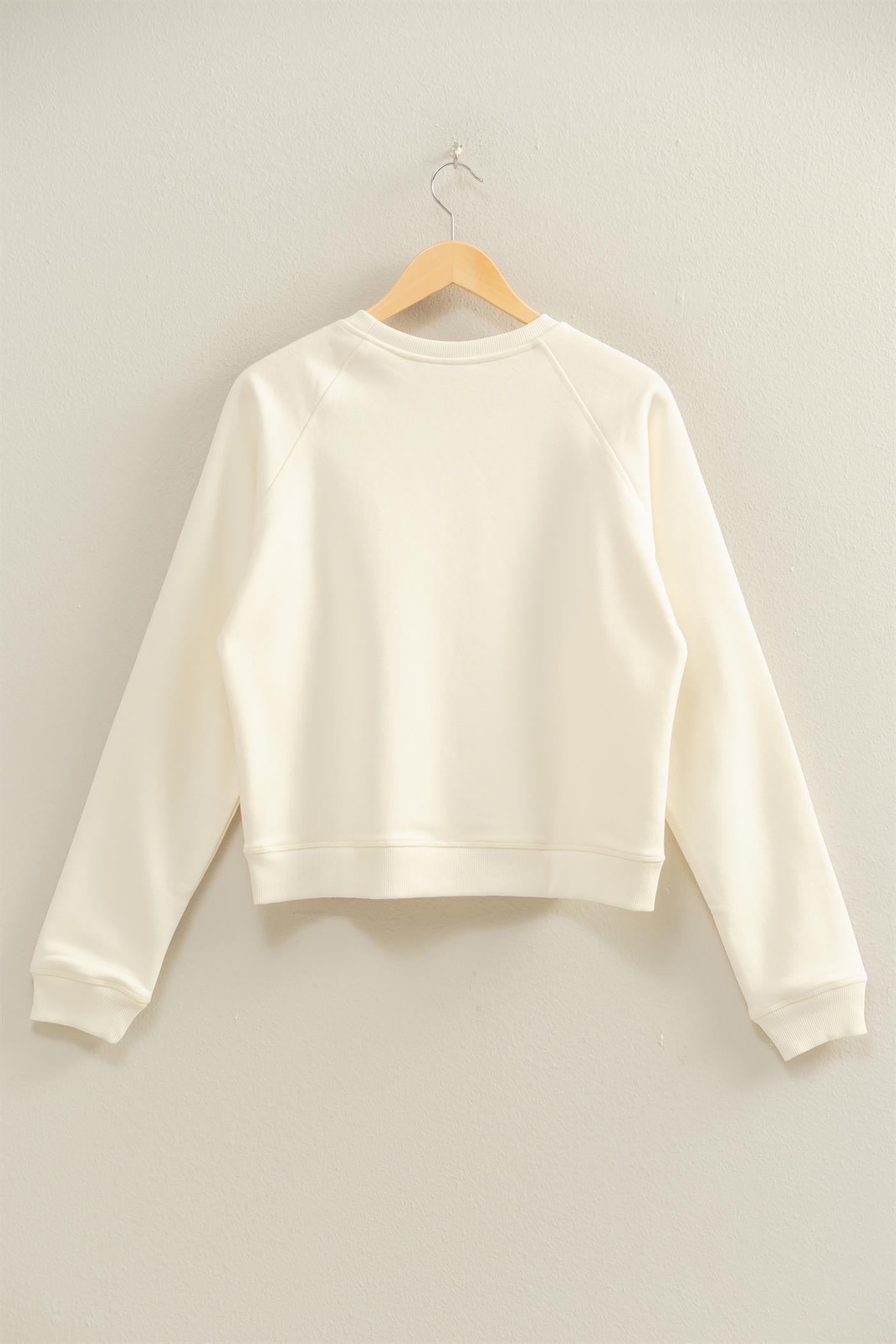 Cozy Pullover Sweatshirt In Whip Cream