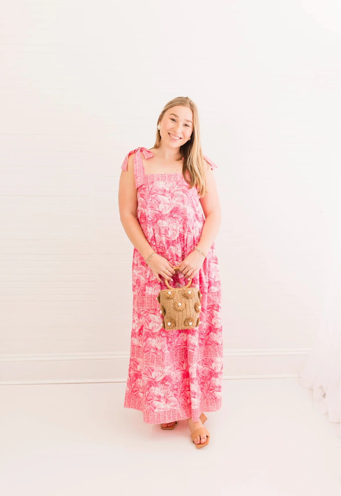 Pink Paradise Bow Maxi Dress