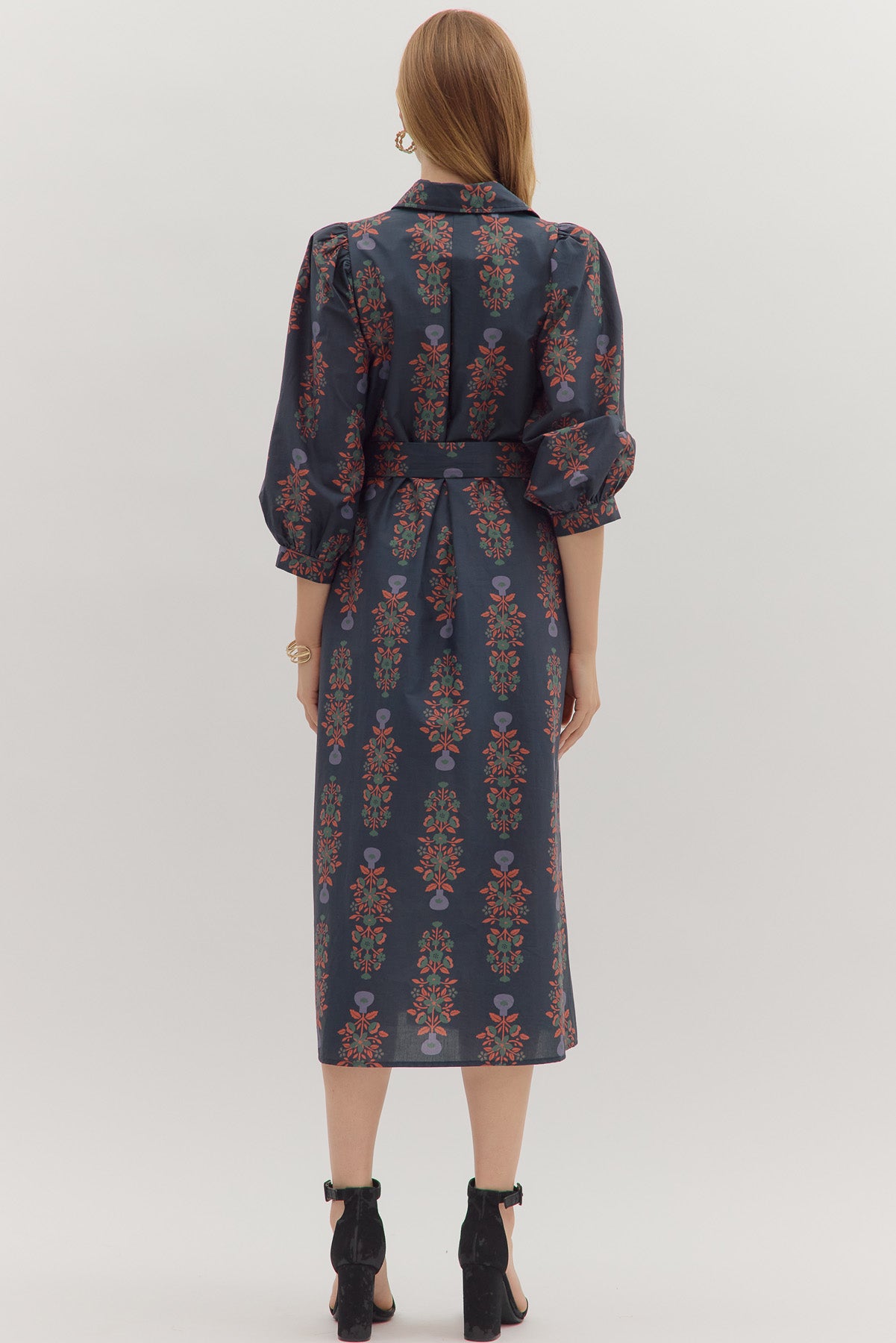 Navy Floral Detail Maxi