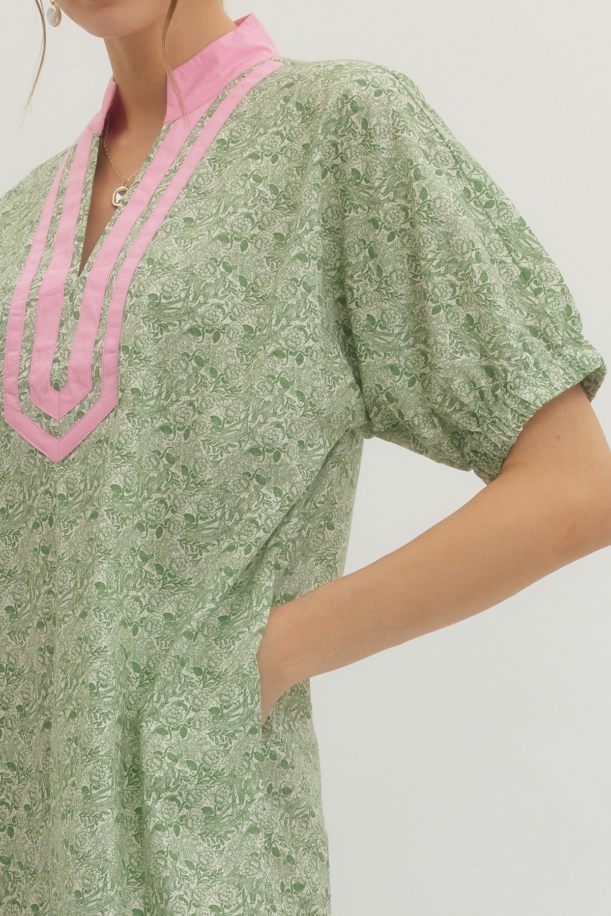 Greenery Floral Midi Dress