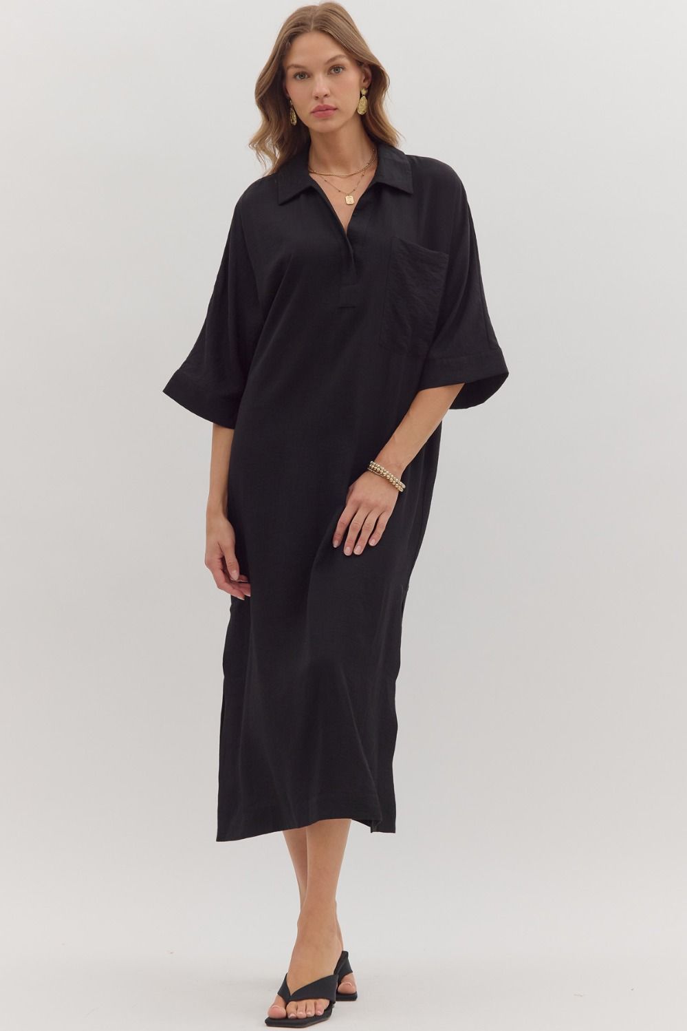 Easy Breezy Midi In Black
