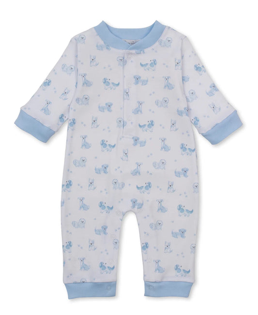 Kissy Kissy Puppy Paws Blue Playsuit