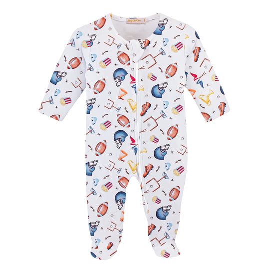 Baby Chic Football Zipper Footie