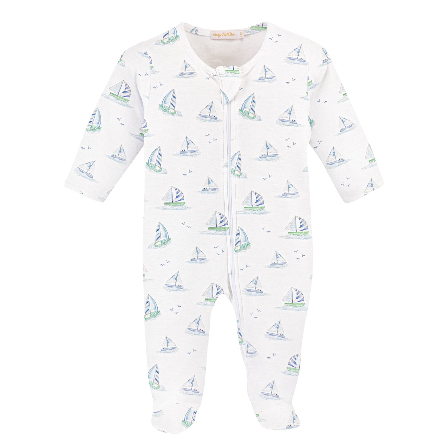 Baby Club Chic Blue Sails Zipped Footie