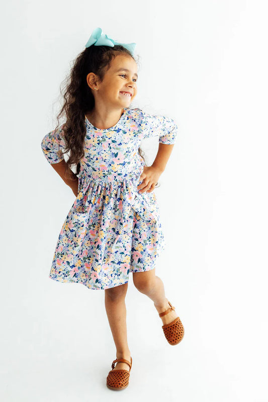 Mila & Rose Fall Floral 3/4 Sleeve Pocket Twirl Dress