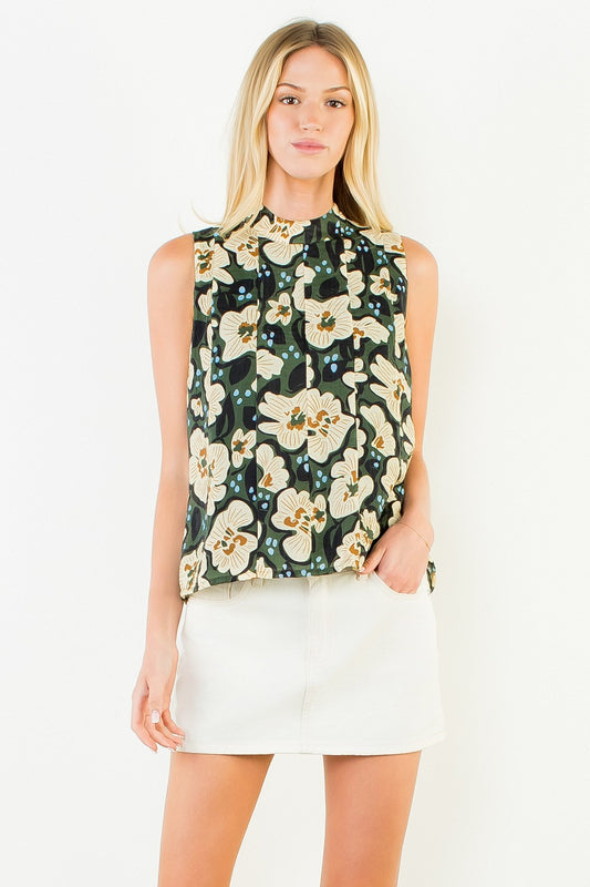Fall Florals Tie Back Top