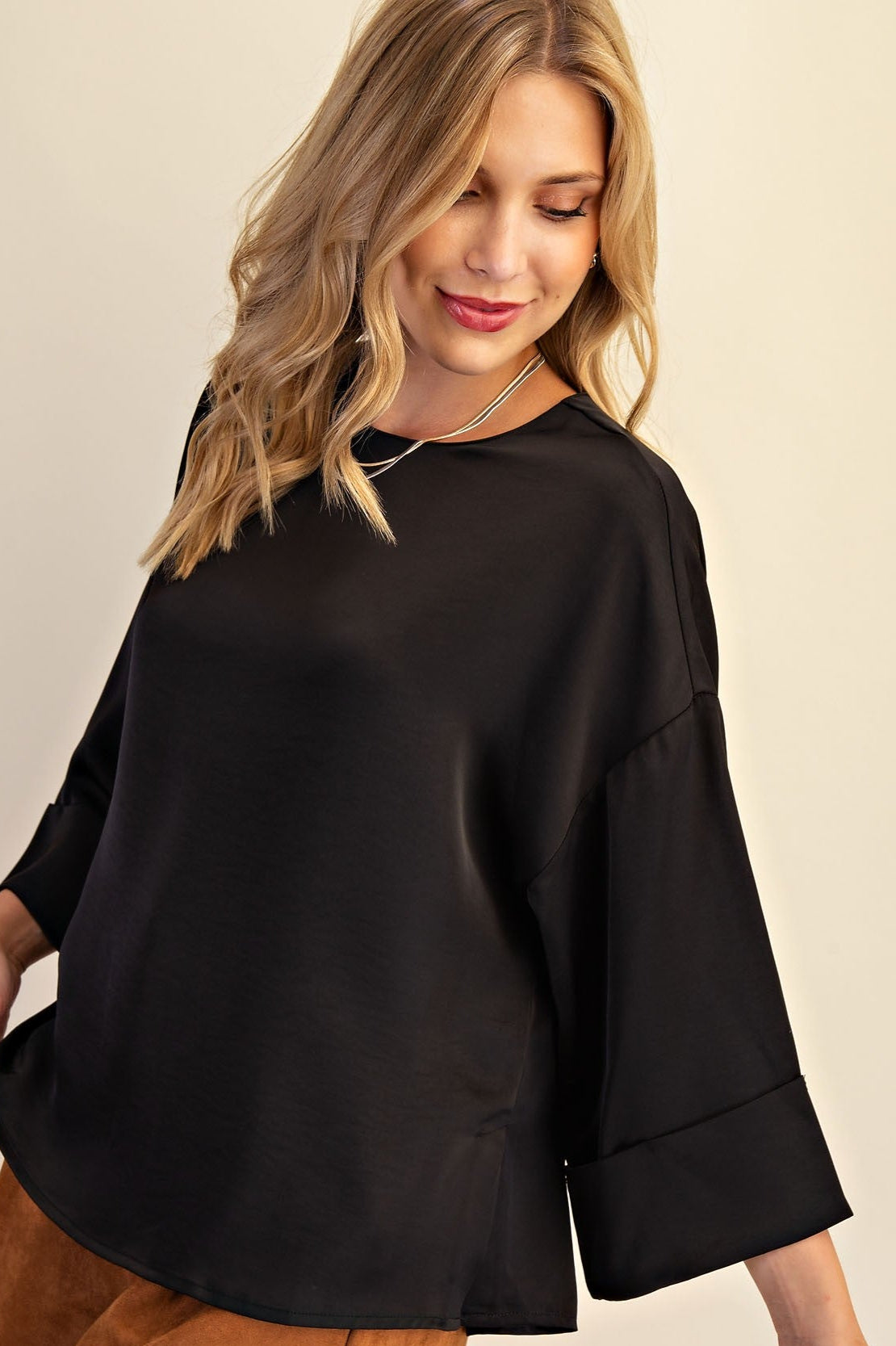 Falling Softly Blouse In Black